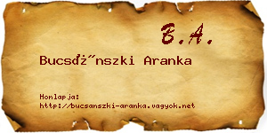 Bucsánszki Aranka névjegykártya